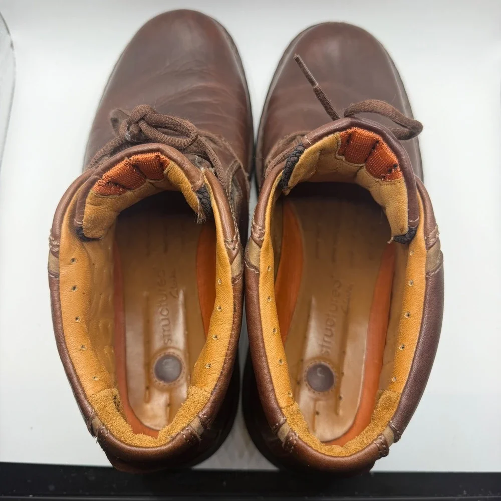 Clarks Unstructured Mens Brown Genuine Leather Ankle Chukka Boots Size 12M